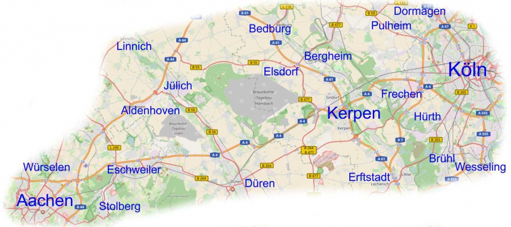 Wir sind in der Region Köln-Aachen zu Hause